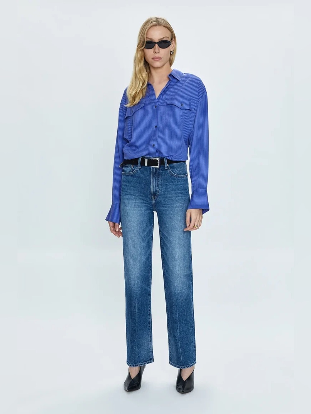 Pistola Cassie High Rise Straight in Palladium Blue